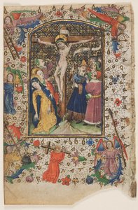 Blad fra en timebog: Korsfæstelsen, 1430