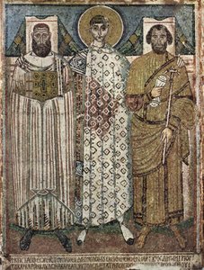 Sankt Demetrius af Thessaloniki med donorerne, 6.-7. århundrede af Master of Hagios Demetrios