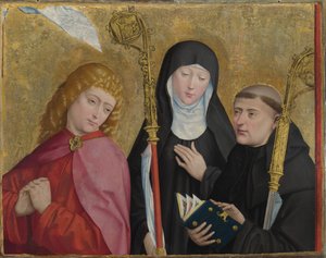 De hellige Johannes Evangelisten, Scholastica og Benedikt The Liesborn-altertavle, ca. 1470-1480