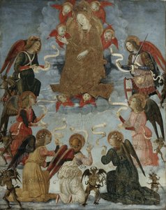Jomfru i herlighed omgivet af syv ærkeengle, ca. 1490-1500
