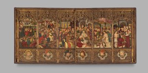 Altertavle-retablo med scener fra passionen, anden halvdel af 1400-tallet. af Master of Morata