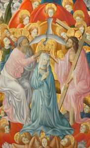 Jomfruens kroning med treenigheden, ca. 1400. af Master of Rubielos de Mora