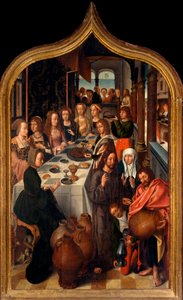 Tryptic: "The wedding of Cana"" Maleri af mesteren af ​​San Lorenzo. Sogn i San Lorenzo della Costa, Santa Margherita Ligure (Genova) af Master of San Lorenzo