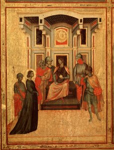 Sankt Cecilia og hendes livs historie Detalje: Sankt Cecilia skændes med præfekten - altertavle, ca. 1290-1320