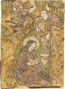 Sankt Benedikt og munken Romanus af Master of St. Wolfgang