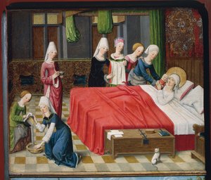 Jomfruens fødsel af Master of the Aachen Altar
