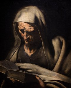 Profet i læsende buste, ca. 1750-60 (Olie på lærred) af Master of the Annunciation to the Shepherds