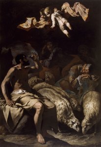 Englen, der viser sig for hyrderne, 1600-50. af Master of the Annunciation to the Shepherds