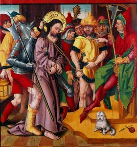 Jesus foran Herodes Antipas Panel af altertavlen af Mesterens Passion ved nelliken i Baden (1400-tallet) Dijon, Museum of Fine Arts af Master of the Baden Carnation