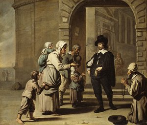 Tiggere ved en døråbning af Master of the Béguins