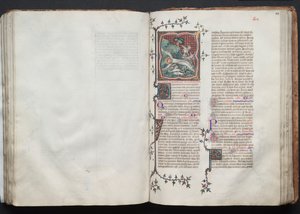 The Gotha Missal: Fol. 103r, St. Andrew bliver bundet til korset, ca. 1375.