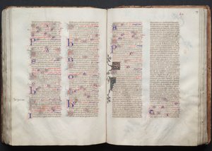The Gotha Missal: Fol. 107r, Tekst, ca. 1375. af Master of the Boqueteaux