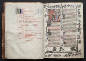 The Gotha Missal: Fol. 10v, tekst, ca. 1375. af Master of the Boqueteaux