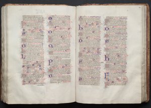 The Gotha Missal: Fol. 111v, tekst, ca. 1375. af Master of the Boqueteaux
