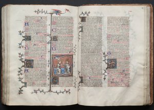 The Gotha Missal: Fol. 120r, tekst, ca. 1375. af Master of the Boqueteaux