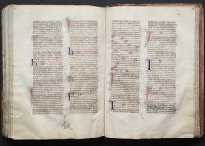 The Gotha Missal: Fol. 130v, tekst, ca. 1375. af Master of the Boqueteaux