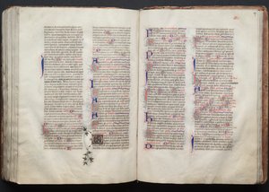 The Gotha Missal: Fol. 136v, tekst, ca. 1375. af Master of the Boqueteaux