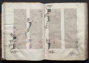 The Gotha Missal: Fol. 34v, tekst, ca. 1375. af Master of the Boqueteaux