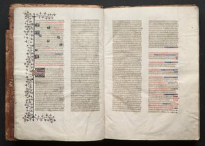 The Gotha Missal: Fol. 3v, tekst , c. 1375. af Master of the Boqueteaux