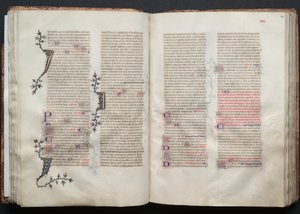 The Gotha Missal: Fol. 42v, tekst, ca. 1375. af Master of the Boqueteaux