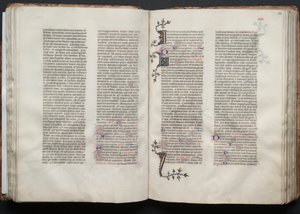 The Gotha Missal: Fol. 47v, tekst, ca. 1375. af Master of the Boqueteaux