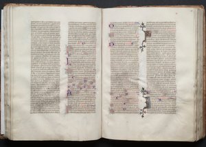 The Gotha Missal: Fol. 49v, tekst, ca. 1375. af Master of the Boqueteaux