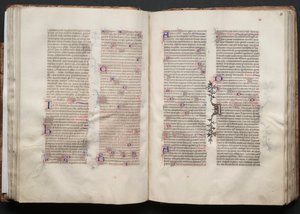 The Gotha Missal: Fol. 50v, tekst, ca. 1375. af Master of the Boqueteaux
