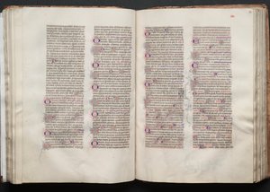 The Gotha Missal: Fol. 52v, tekst, ca. 1375. af Master of the Boqueteaux