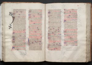 The Gotha Missal: Fol. 57r, Tekst, ca. 1375. af Master of the Boqueteaux