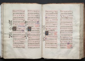 The Gotha Missal: Fol. 60r, tekst, ca. 1375. af Master of the Boqueteaux