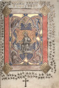 The Gotha Missal: Fol. 64r, Kristus i Majestæt, ca. 1375. af Master of the Boqueteaux