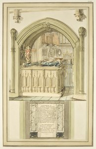 Tomb of Robert Fitzharding, død 1170, i Bristol Cathedral, ca. 1799 (akvarel på papir) af Master of the Bristol Church Monuments