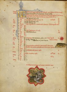 En mand, der fisker; Fiskenes stjernetegn af Master of the Brussels Initials
