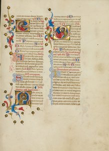 Initial E: Sankt Lucia; Initial M: Sankt Thomas; Initial D: Sankt Thomas Prædiken af Master of the Brussels Initials