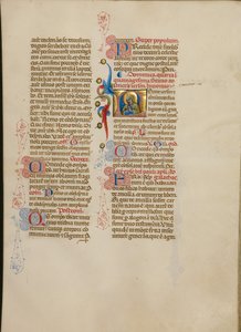 Initial L: Jomfruen i bøn af Master of the Brussels Initials