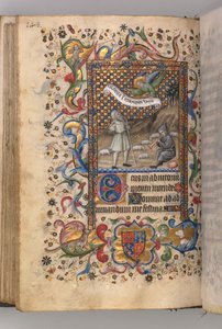 Timer for Karl den Adelige, konge af Navarra 1361-1425: Bebudelse til hyrderne ... verso, c1