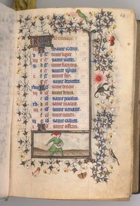 Timer for Karl den Adelige, konge af Navarra 1361-1425: fol. 10r, oktober, ca. 1405. af Master of the Brussels Initials and Associates