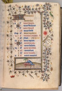 Timer for Karl den Adelige, konge af Navarra 1361-1425: fol. 12. december, ca. 1405. af Master of the Brussels Initials and Associates
