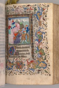 Timer for Karl den Adelige, konge af Navarra 1361-1425: fol. 170v, Kristus der bærer korset, ca. 14 af Master of the Brussels Initials and Associates