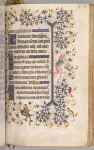 Timer for Karl den Adelige, konge af Navarra 1361-1425: fol. 184r, Tekst, ca. 1405. af Master of the Brussels Initials and Associates