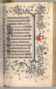 Timer for Karl den Adelige, konge af Navarra 1361-1425: fol. 186r, Tekst, ca. 1405. af Master of the Brussels Initials and Associates