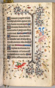 Timer for Karl den Adelige, konge af Navarra 1361-1425: fol. 187r, Tekst, ca. 1405. af Master of the Brussels Initials and Associates