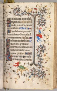 Timer for Karl den Adelige, konge af Navarra 1361-1425: fol. 191r, Tekst, ca. 1405. af Master of the Brussels Initials and Associates