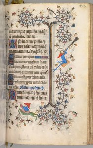 Timer for Karl den Adelige, konge af Navarra 1361-1425: fol. 200r, tekst, ca. 1405. af Master of the Brussels Initials and Associates