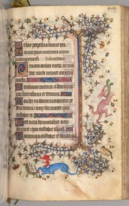 Timer for Karl den Adelige, konge af Navarra 1361-1425: fol. 204r, Tekst, ca. 1405. af Master of the Brussels Initials and Associates