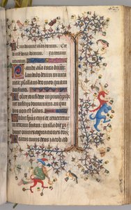 Timer for Karl den Adelige, konge af Navarra 1361-1425: fol. 208r, Tekst, ca. 1405. af Master of the Brussels Initials and Associates