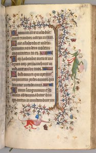 Timer for Karl den Adelige, konge af Navarra 1361-1425: fol. 211r, Tekst, ca. 1405. af Master of the Brussels Initials and Associates