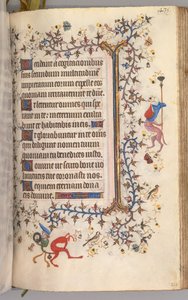 Timer for Karl den Adelige, konge af Navarra 1361-1425: fol. 212r, Tekst, ca. 1405. af Master of the Brussels Initials and Associates
