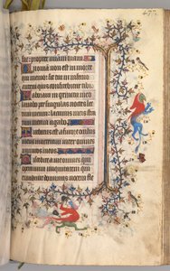 Timer for Karl den Adelige, konge af Navarra 1361-1425: fol. 213r, Tekst, ca. 1405. af Master of the Brussels Initials and Associates