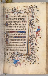 Timer for Karl den Adelige, konge af Navarra 1361-1425: fol. 216r, Tekst, ca. 1405. af Master of the Brussels Initials and Associates